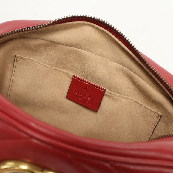 GUCCI Red GG Marmont Shoulder Bag - Picture 4 of 8